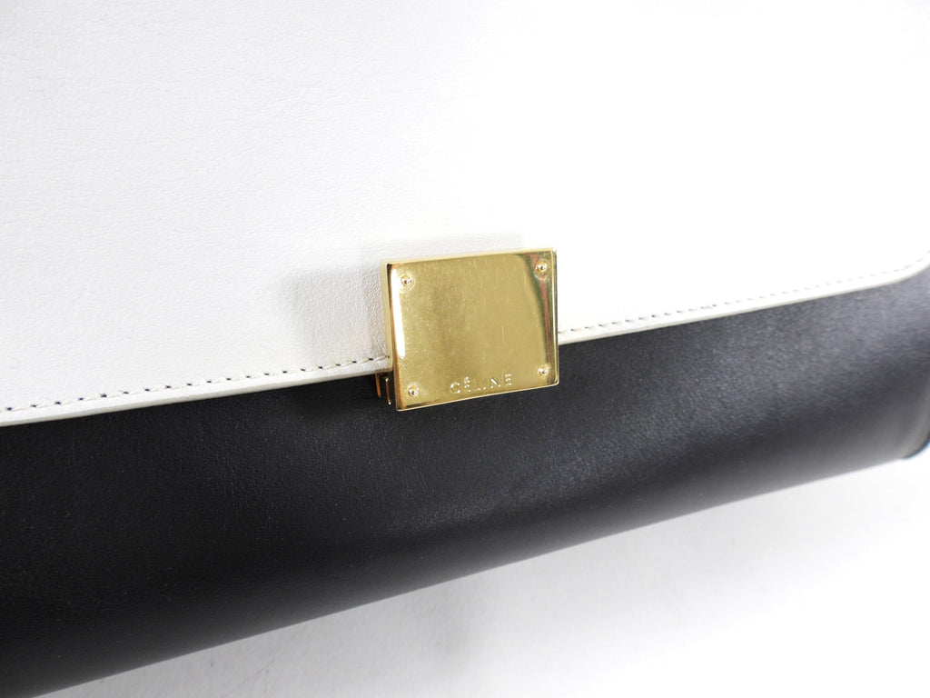 Celine Black and White Medium Trapeze Two Way Bag