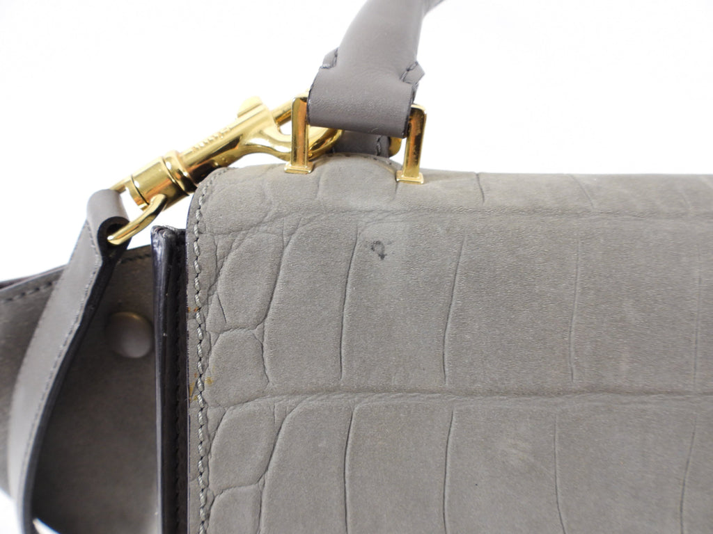 Celine Trapeze Medium Taupe Leather and Suede Bag