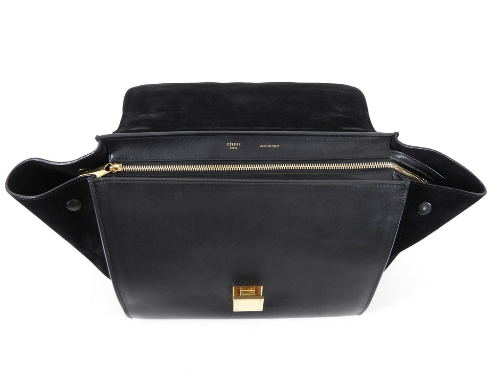 Celine Black and White Medium Trapeze Two Way Bag