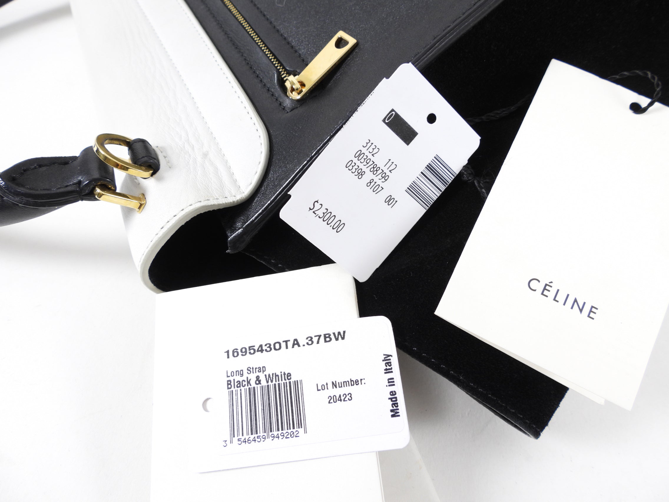 Celine Black and White Medium Trapeze Two Way Bag