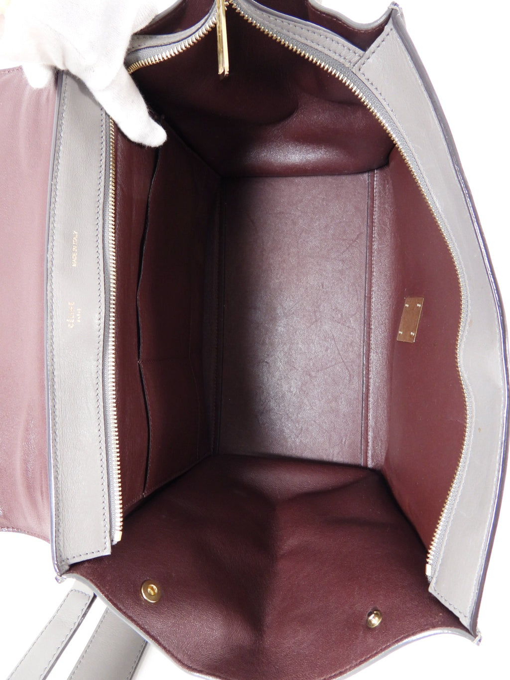 Celine Trapeze Medium Taupe Leather and Suede Bag