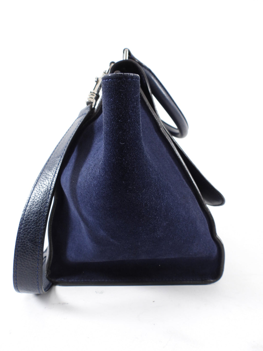 Celine Navy Leather and Suede Trapeze Two-Way Bag