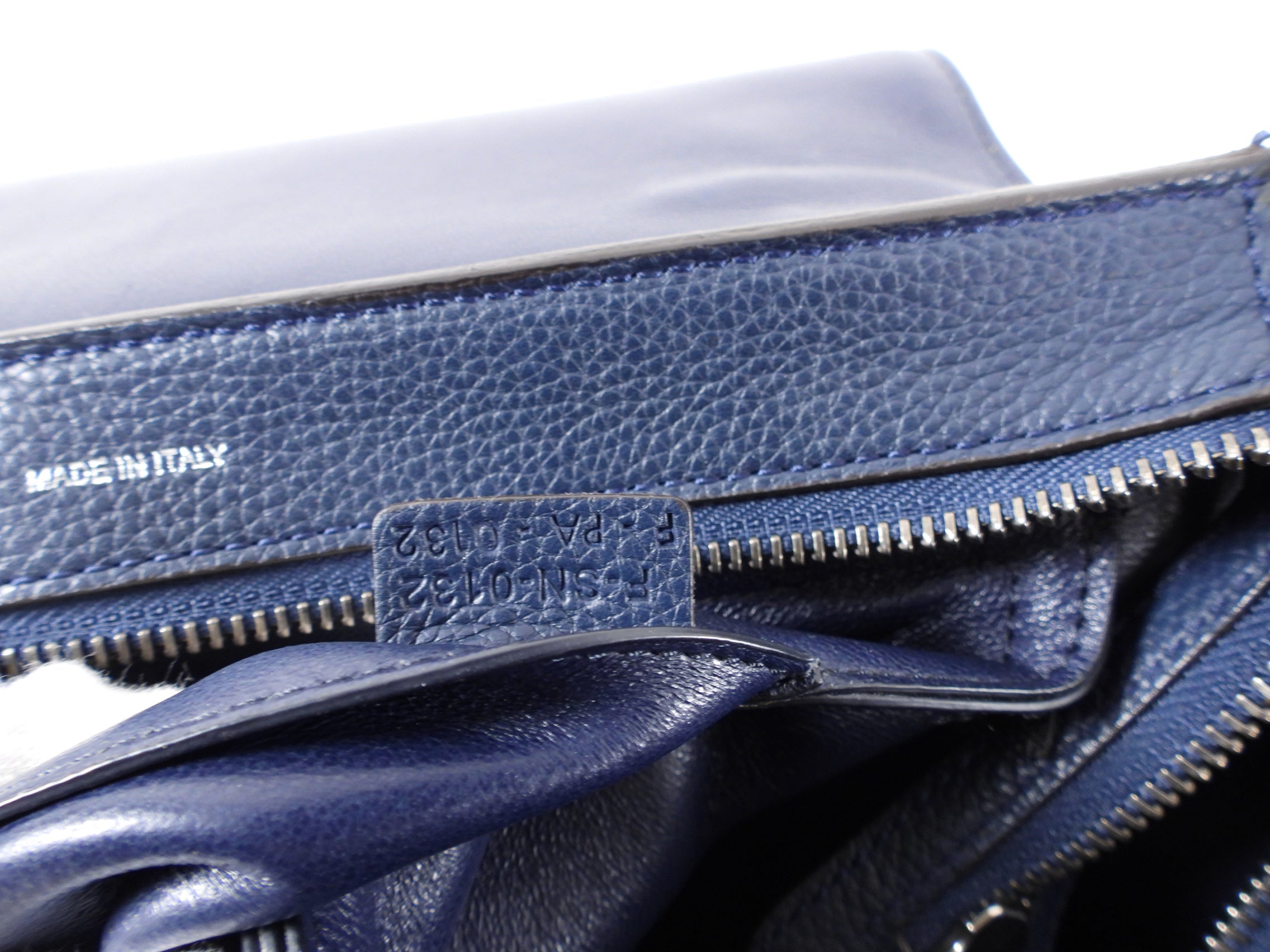 Celine Navy Leather and Suede Trapeze Two-Way Bag