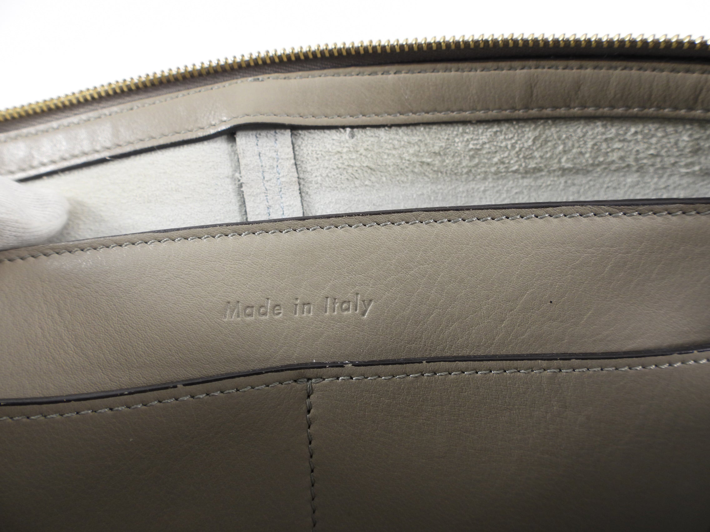 Celine Taupe Trifold Clutch Chain Bag