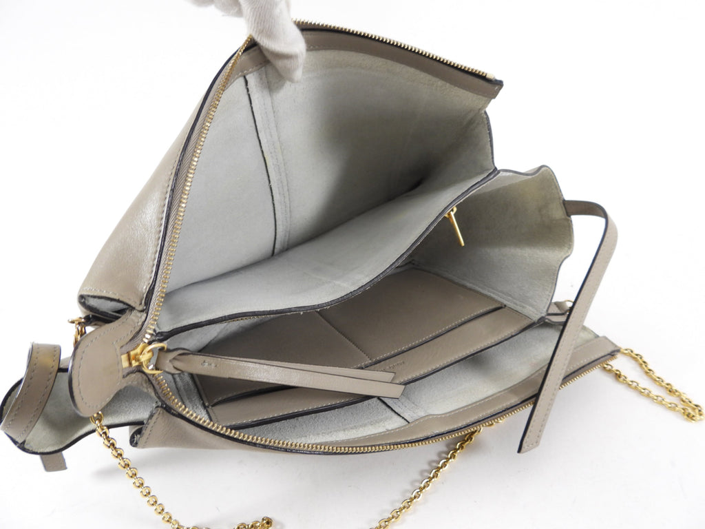 Celine Taupe Trifold Clutch Chain Bag