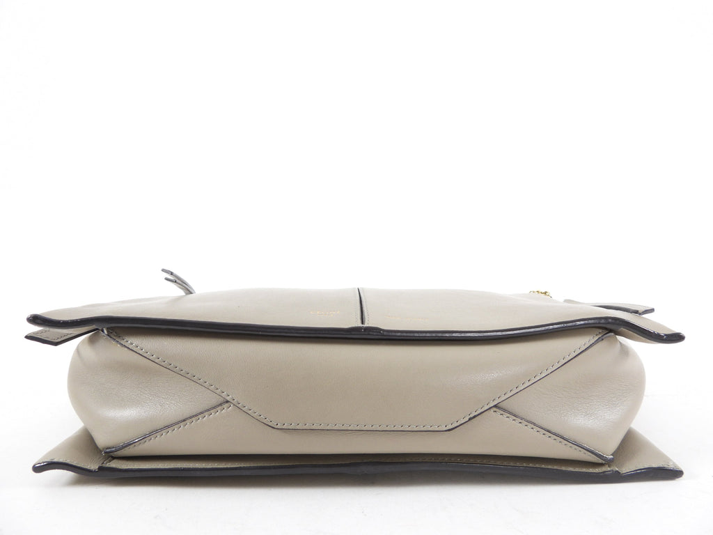 Celine Taupe Trifold Clutch Chain Bag