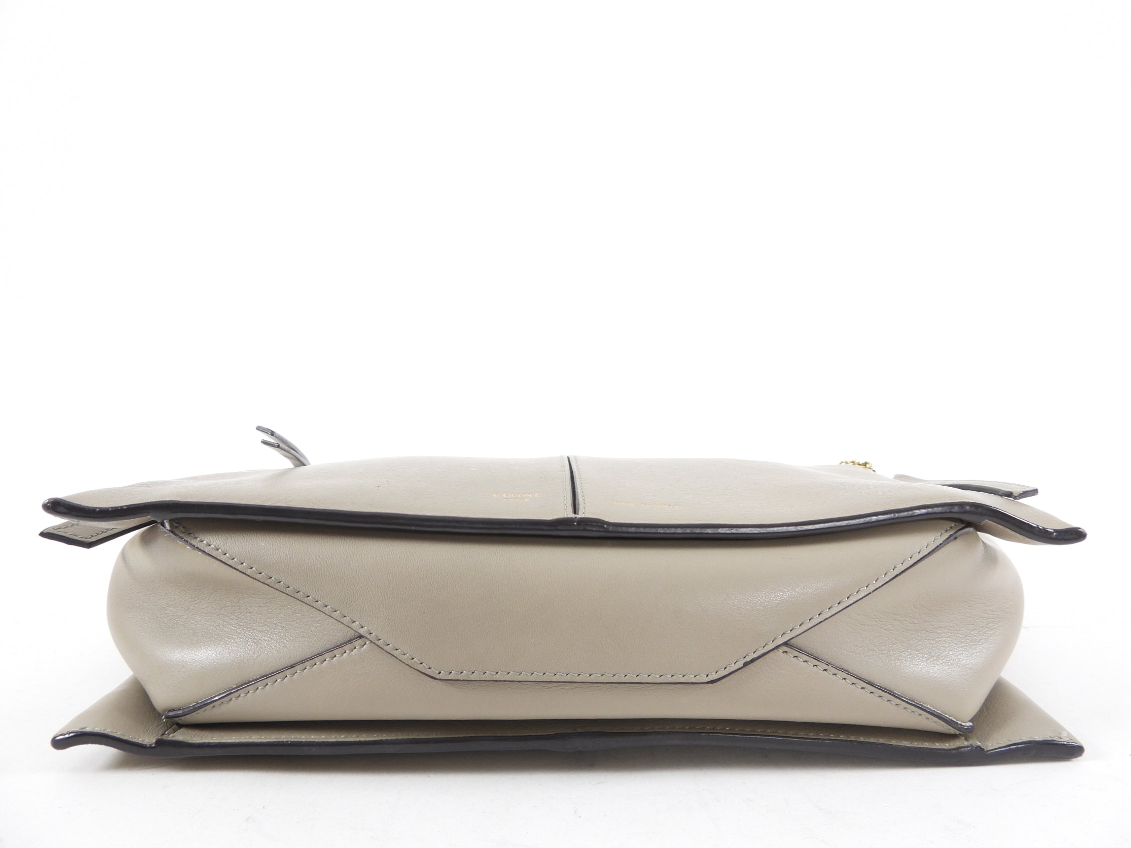 Celine Taupe Trifold Clutch Chain Bag