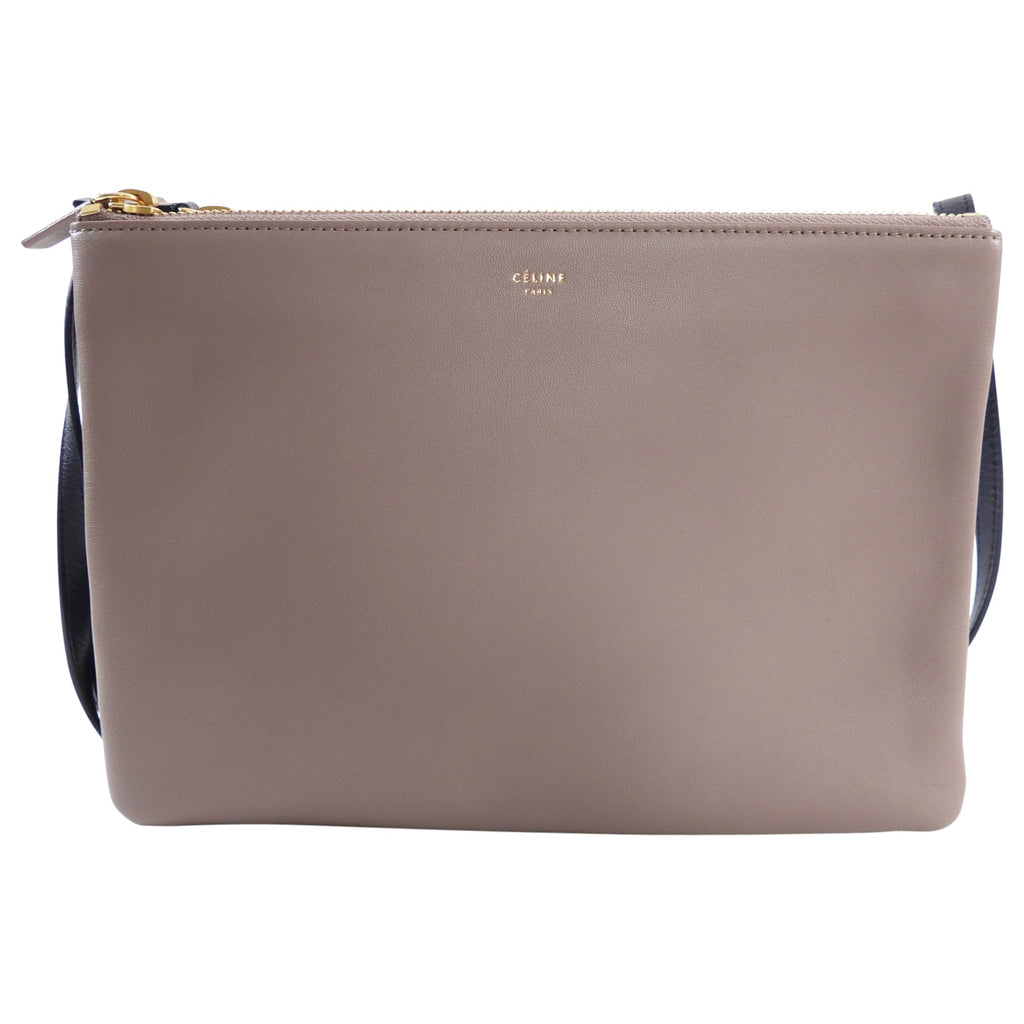 Celine Leather Trio Bag in Mauve, Navy, and Rose