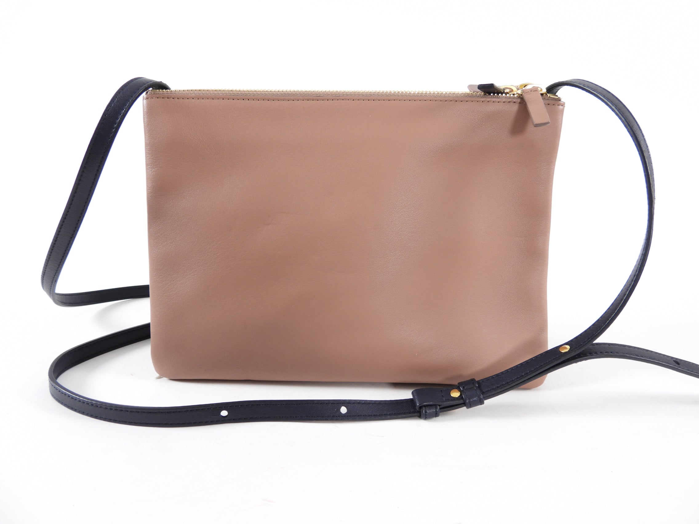 Celine Leather Trio Bag in Mauve, Navy, and Rose