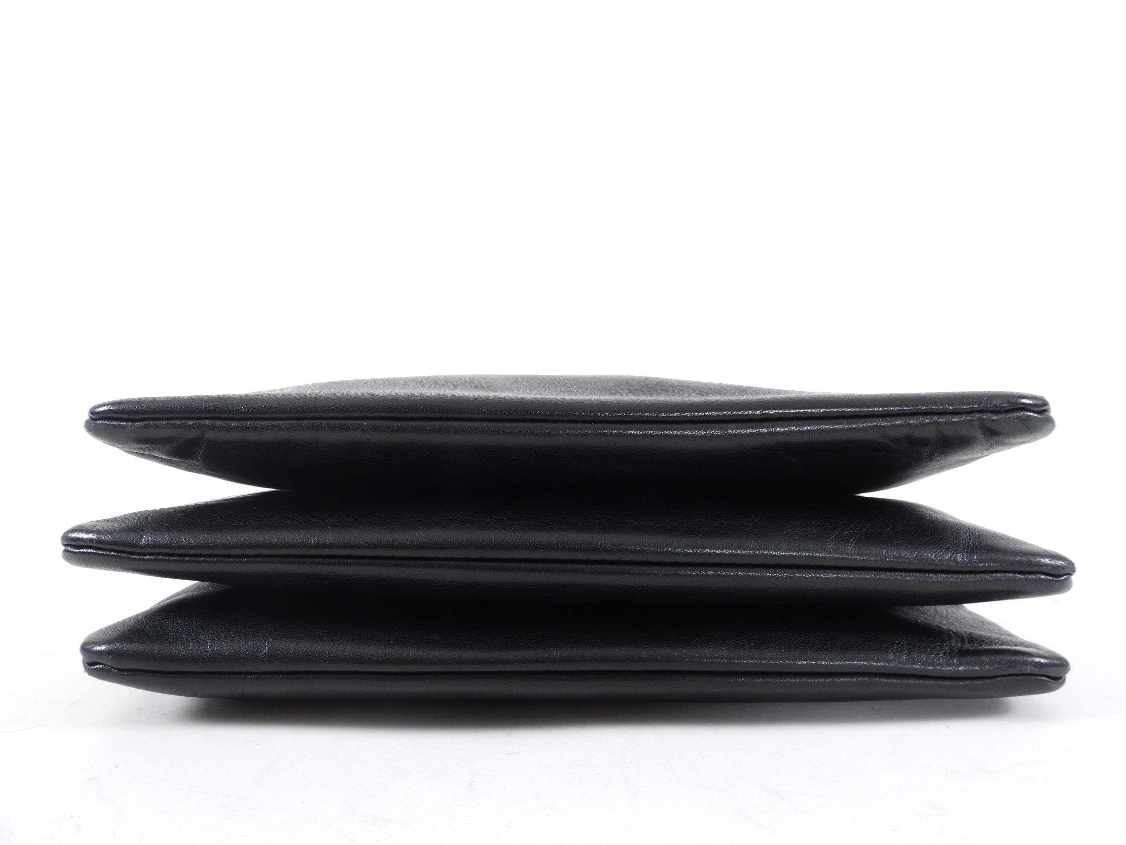 Celine Black Leather Trio Crossbody Bag