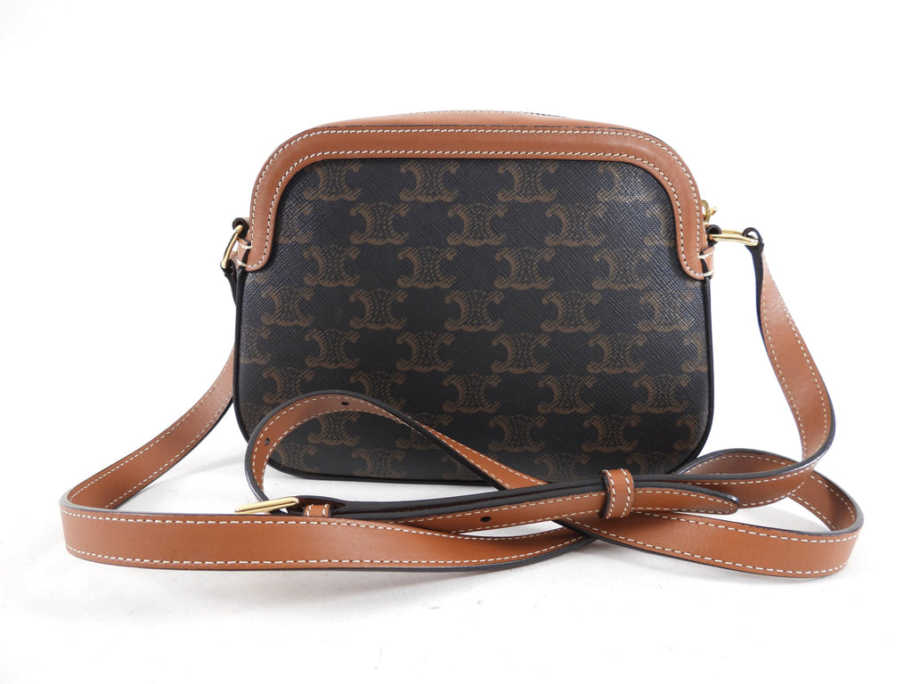 Celine Triomphe Small Coated Canvas Logo Crossbody Bag