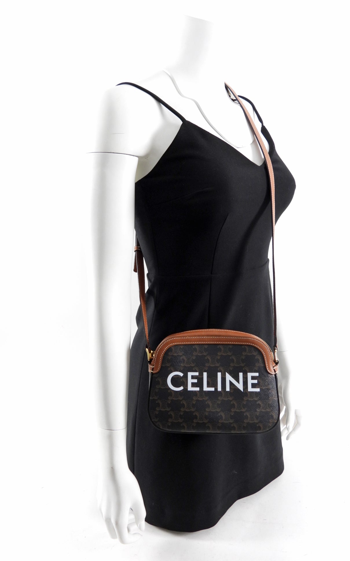 Celine Triomphe Small Coated Canvas Logo Crossbody Bag