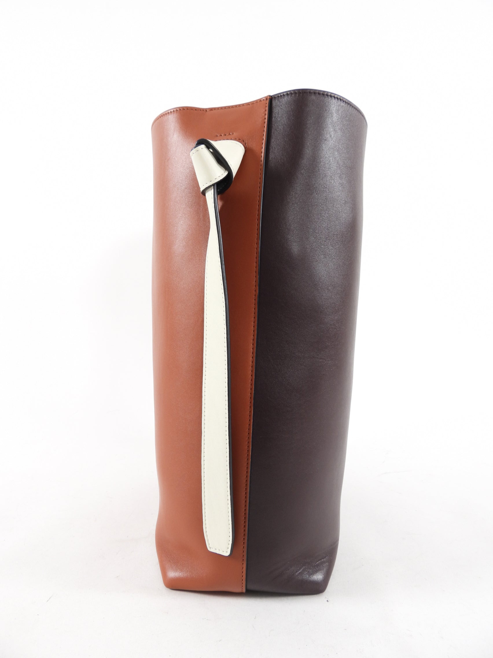 Celine Brick and Burgundy Small Twist Tote Bag