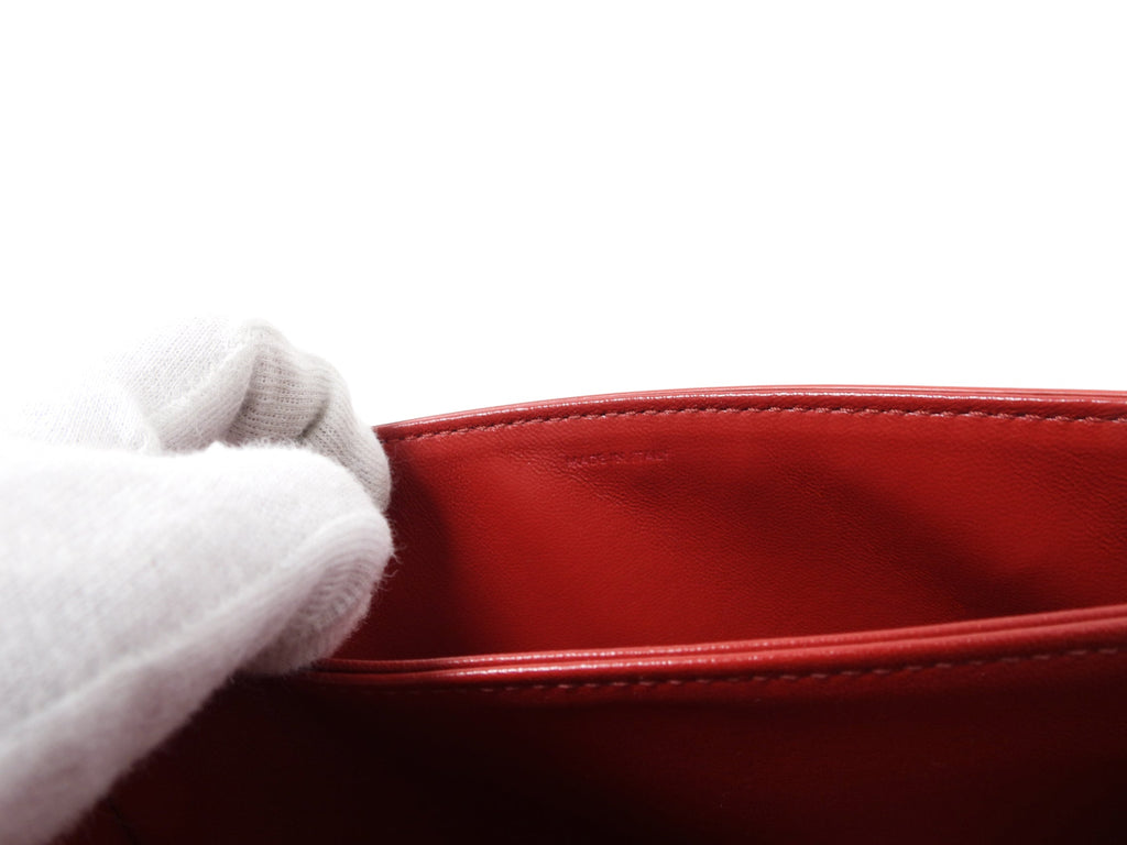 Celine Red Teen Triomphe Bag in Shiny Calfskin