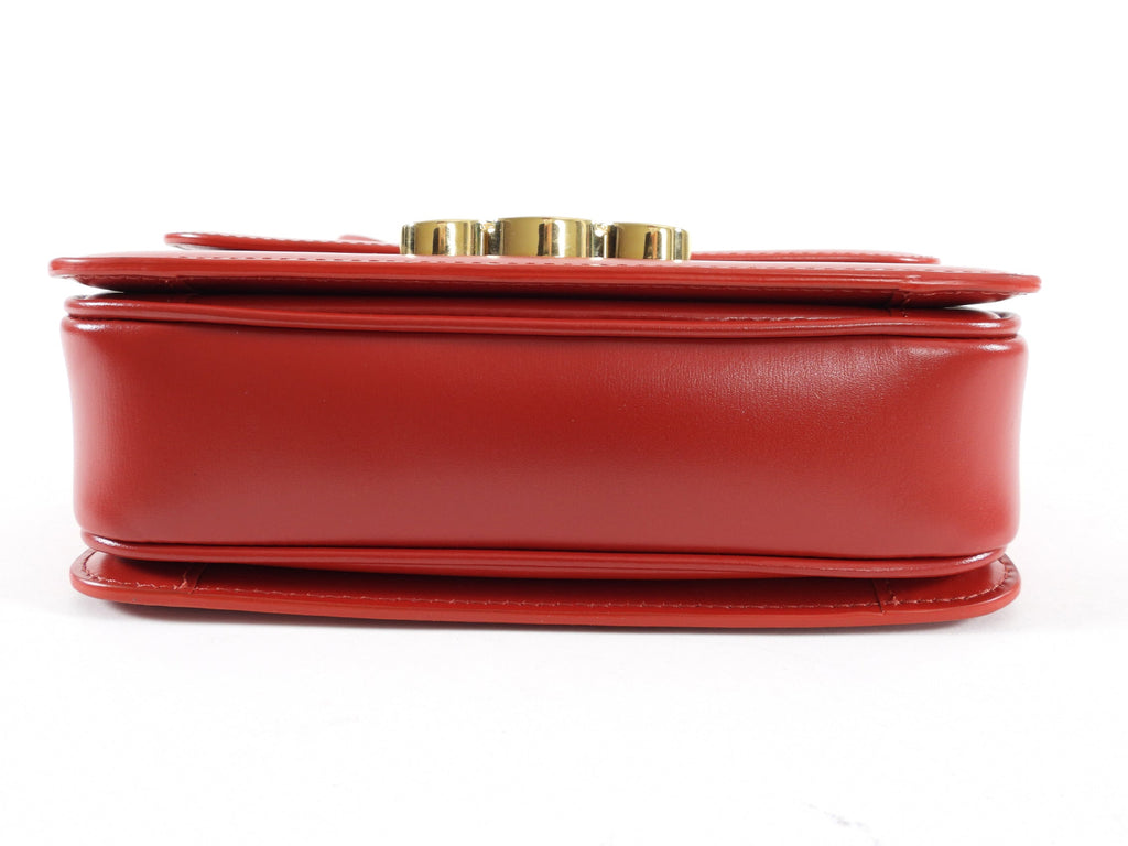 Celine Red Teen Triomphe Bag in Shiny Calfskin
