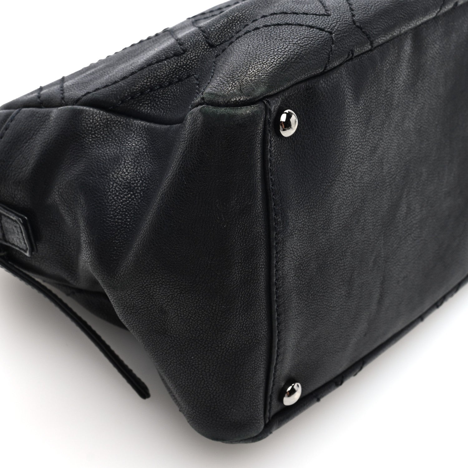 Calfskin Small Diamond Stitch Tote Black