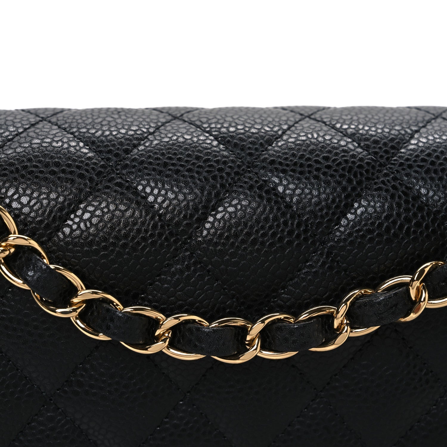 Caviar Quilted Small Double Flap Black