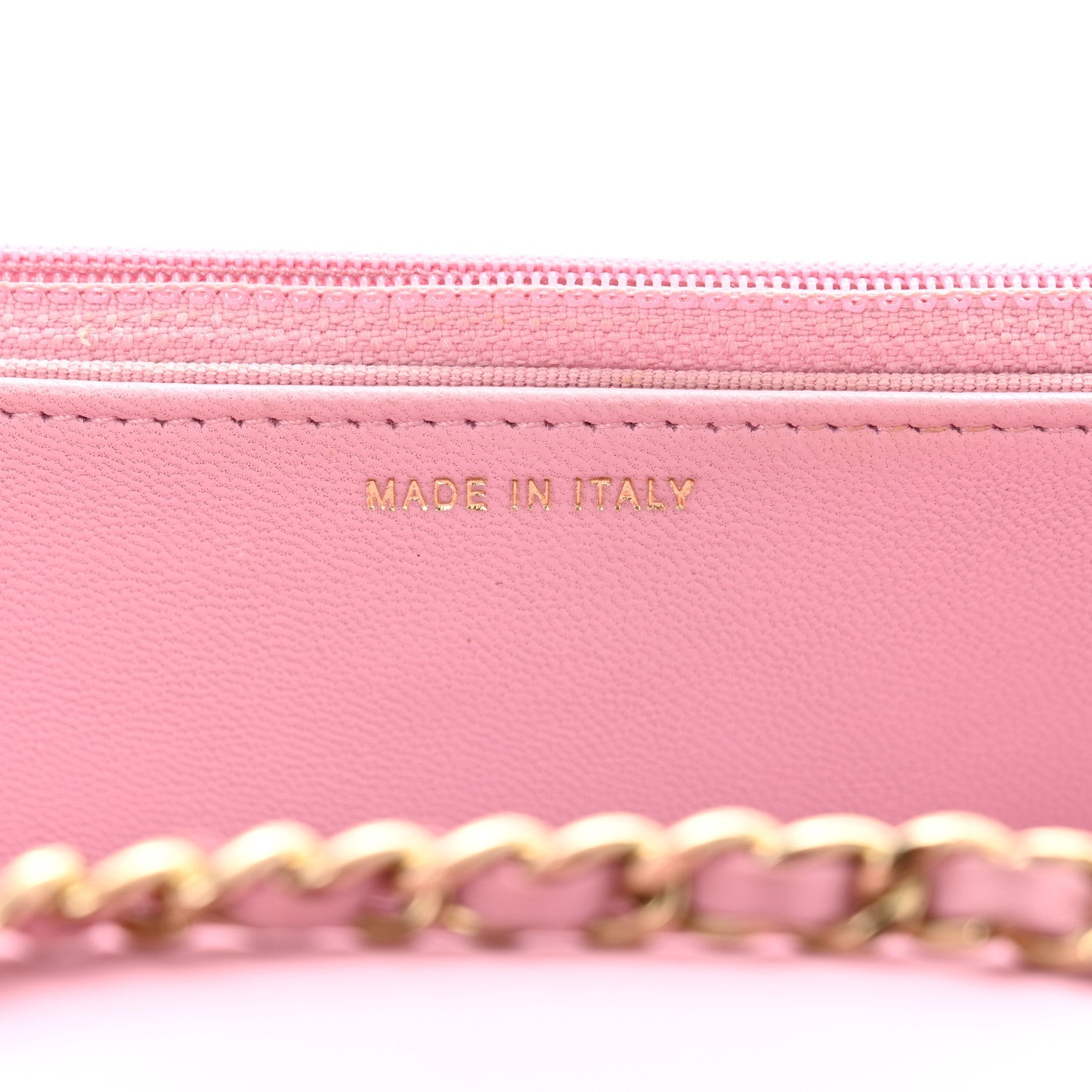 Lambskin Quilted Trendy CC Wallet On Chain WOC Pink