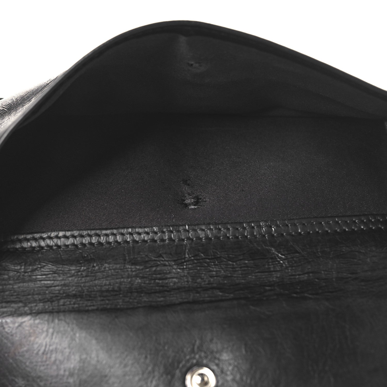 Lambskin Bow Stitched CC Yen Wallet Black