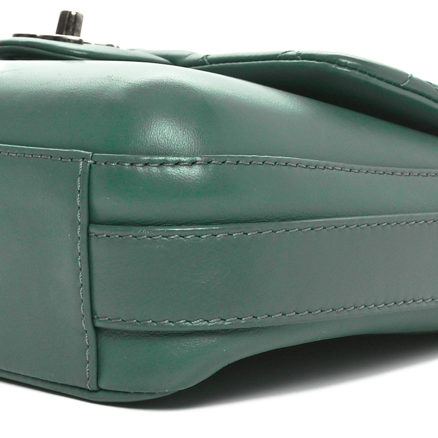 Calfskin Quilted Medium Rock My Shoulder Flap Green
