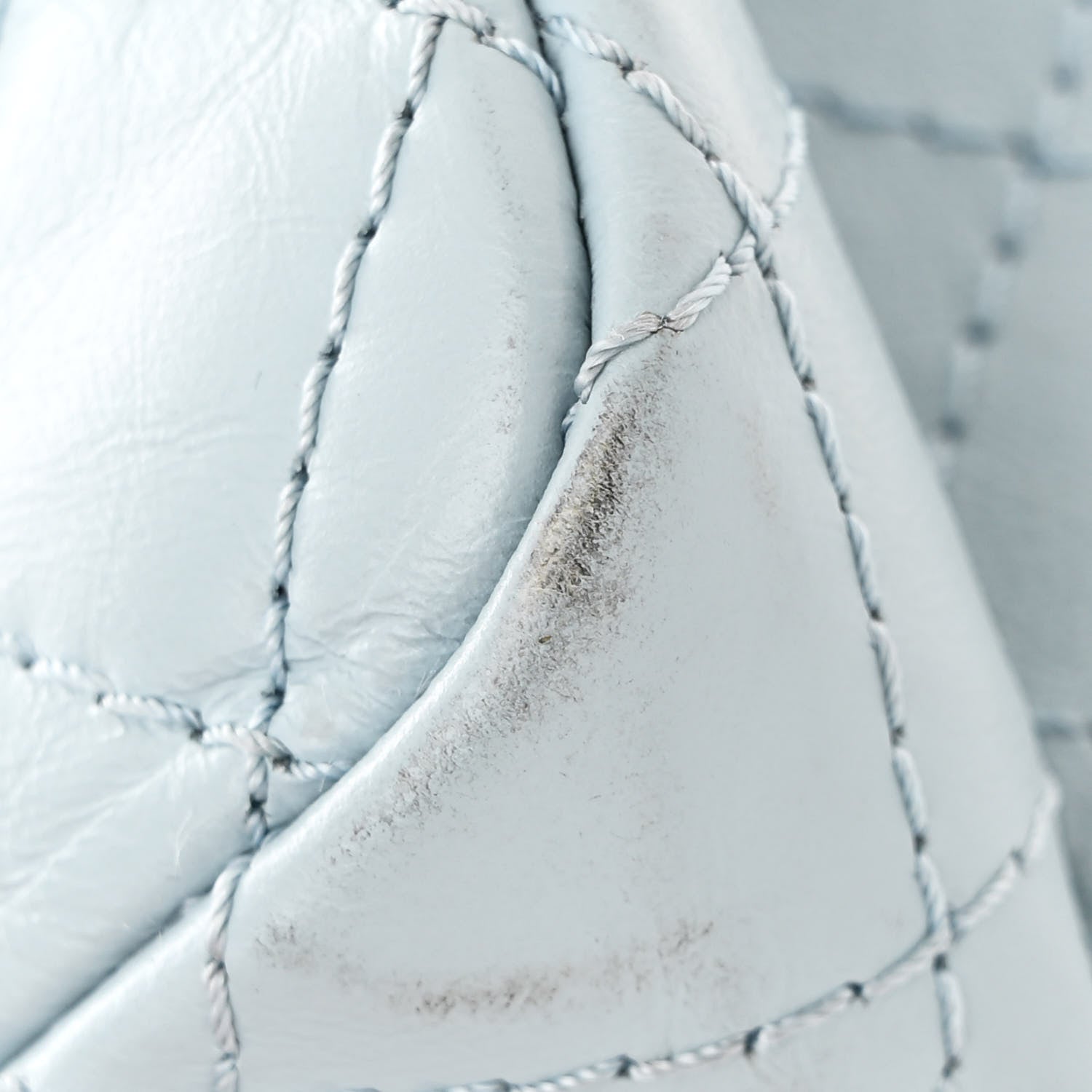 Aged Calfskin Quilted 2.55 Reissue Mini Flap Light Blue