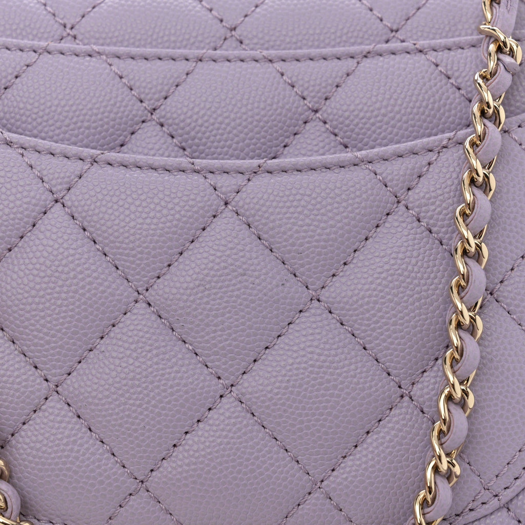 Caviar Quilted Mini Coco Handle Flap Light Purple