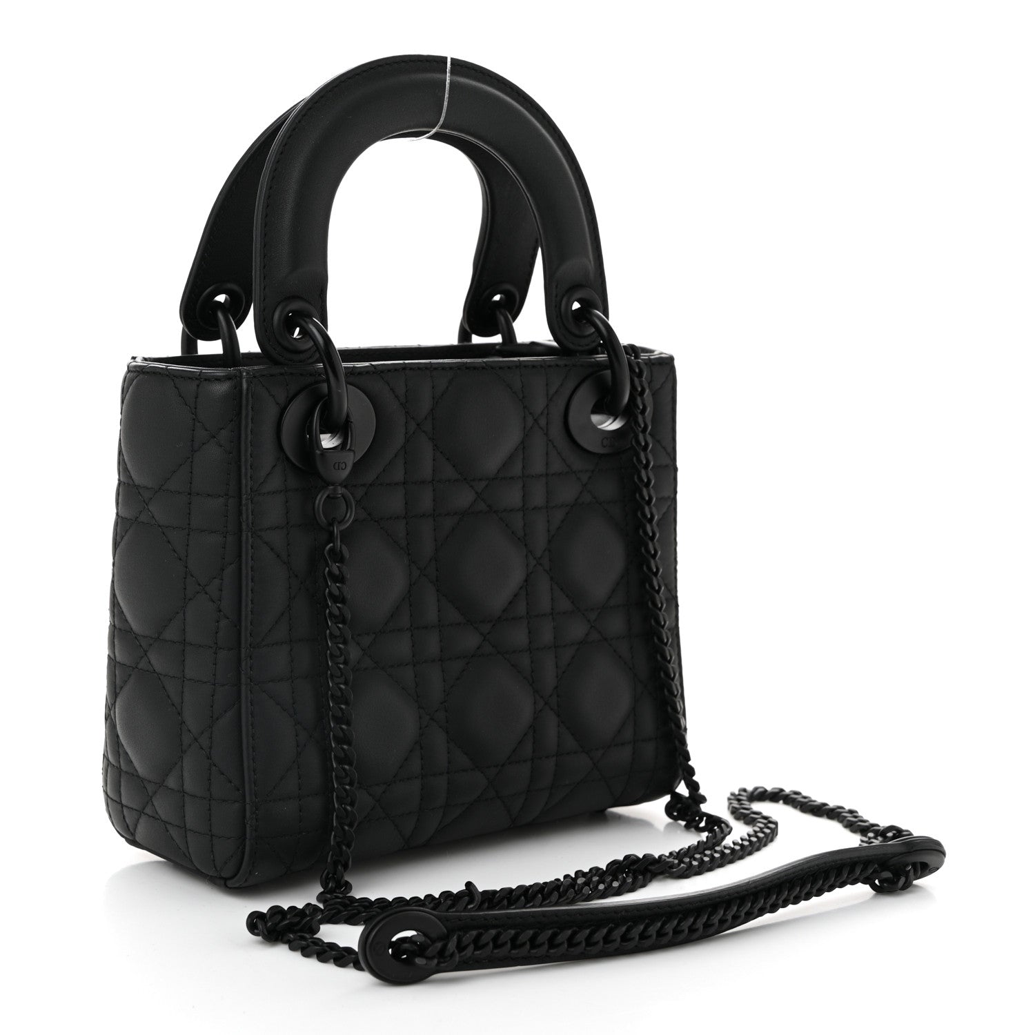 Ultra Matte Calfskin Cannage Mini Lady Dior Black