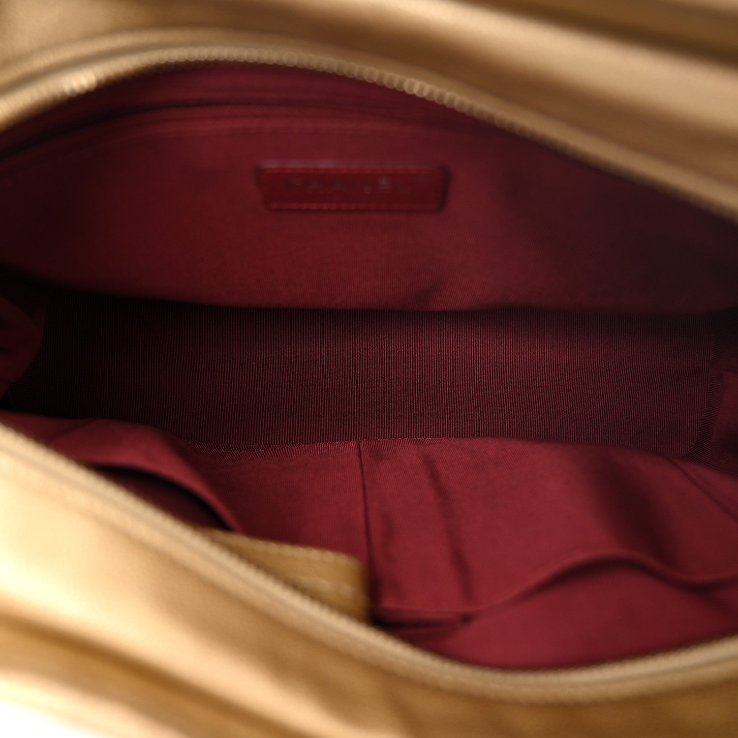 Metallic Goatskin Quilted Medium Gabrielle Hobo Dark Gold Bronze