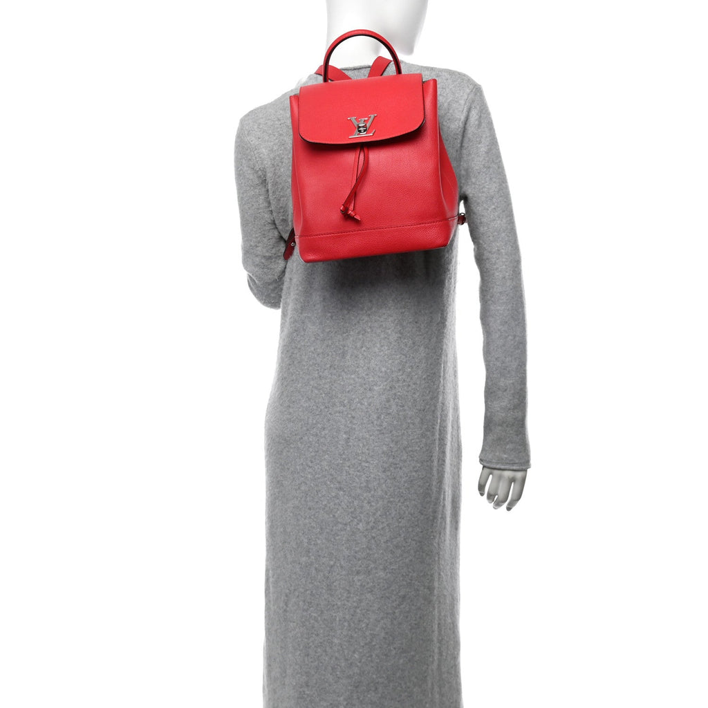 Soft Calfskin Lockme Backpack Poppy