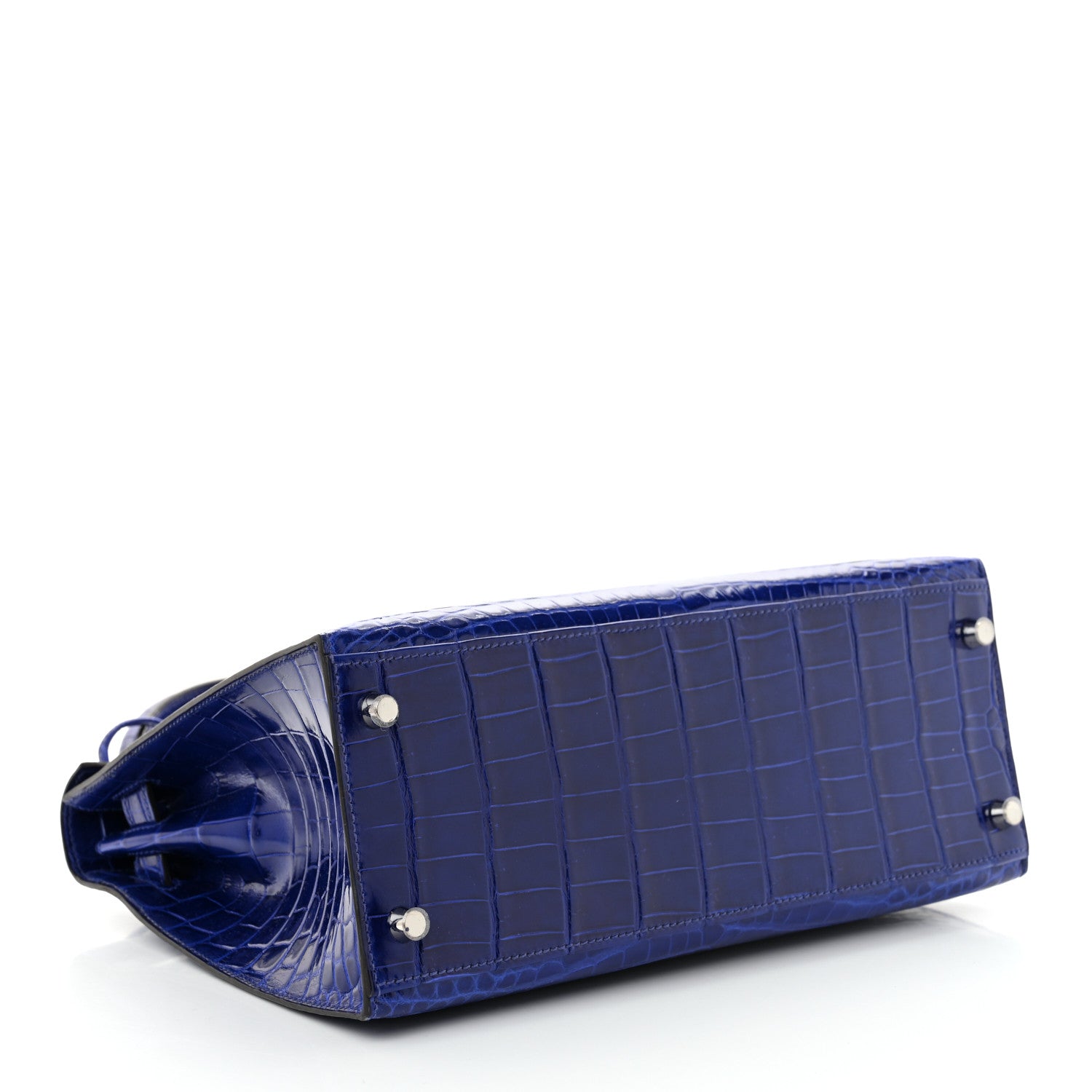 Shiny Niloticus Crocodile Kelly Sellier 28 Bleu Electrique