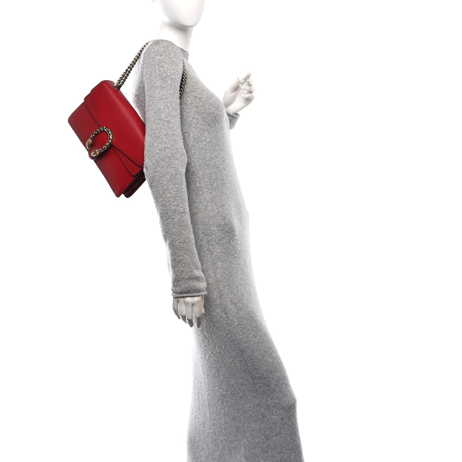 Dollar Calfskin Swarovski Crystal Small Dionysus Shoulder Bag Hibiscus Red