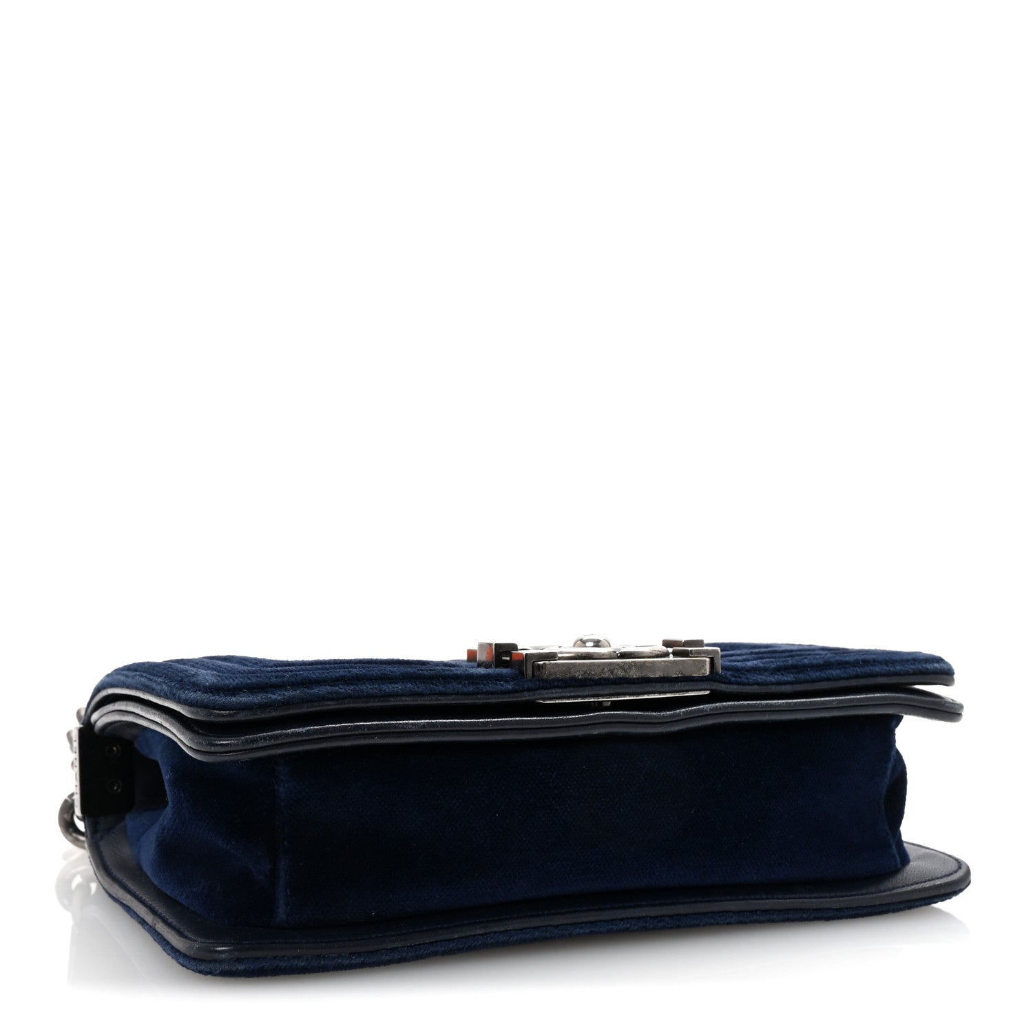 Velvet Quilted Small Boy Flap Blue