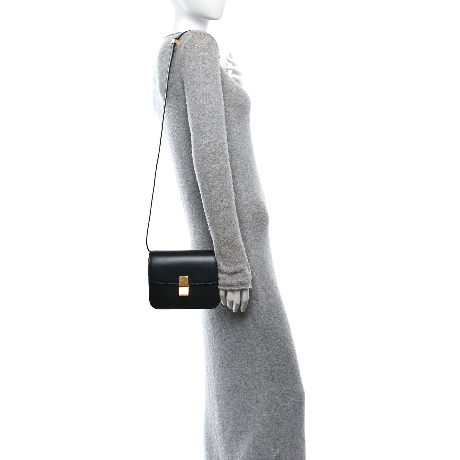 Box Calfskin Teen Classic Box Flap Bag Black