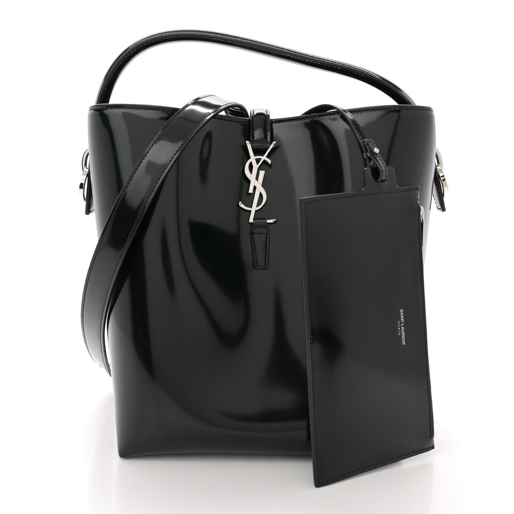 Patent Calfskin Le 37 Bucket Bag Black