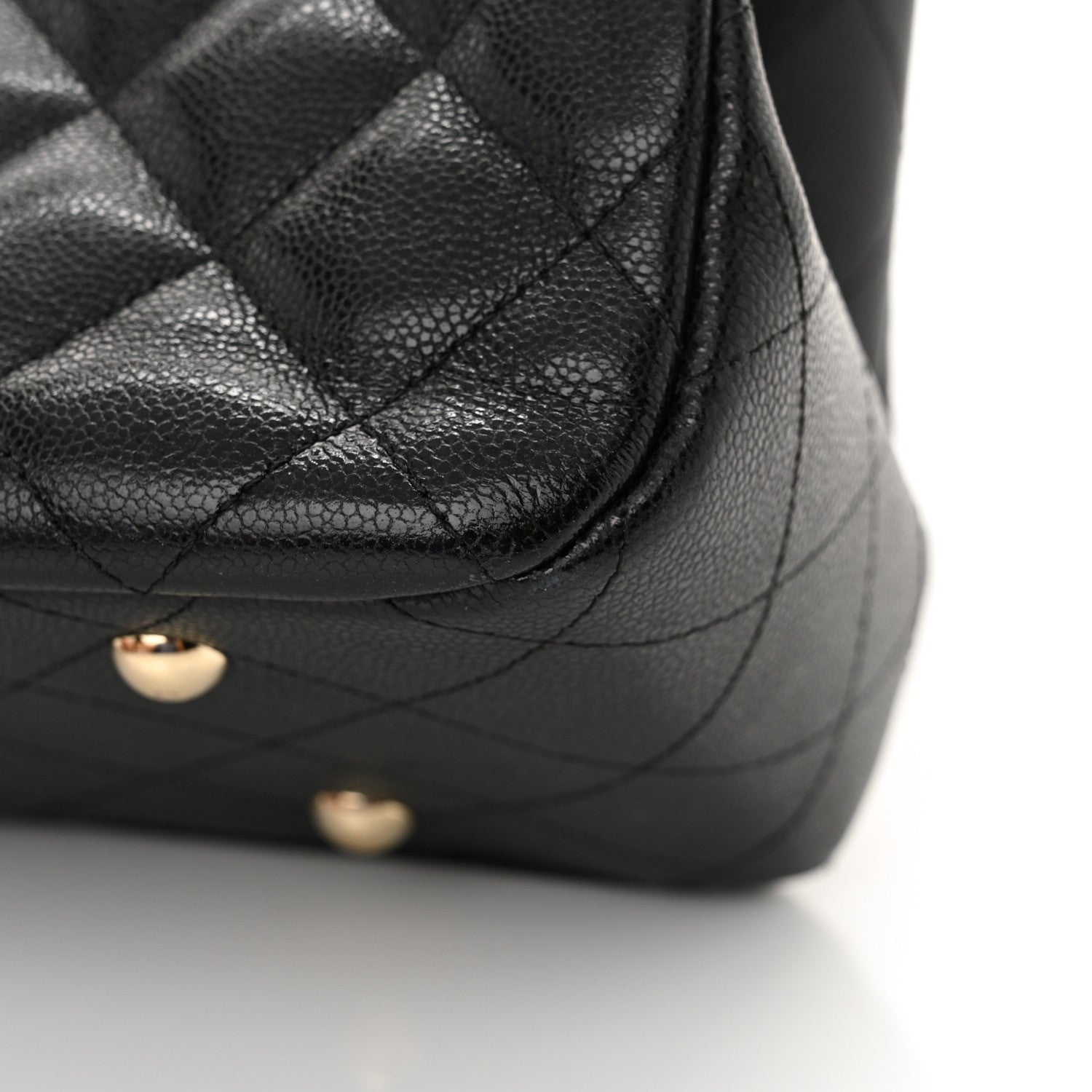 Caviar Quilted Large Shopping Tote Black