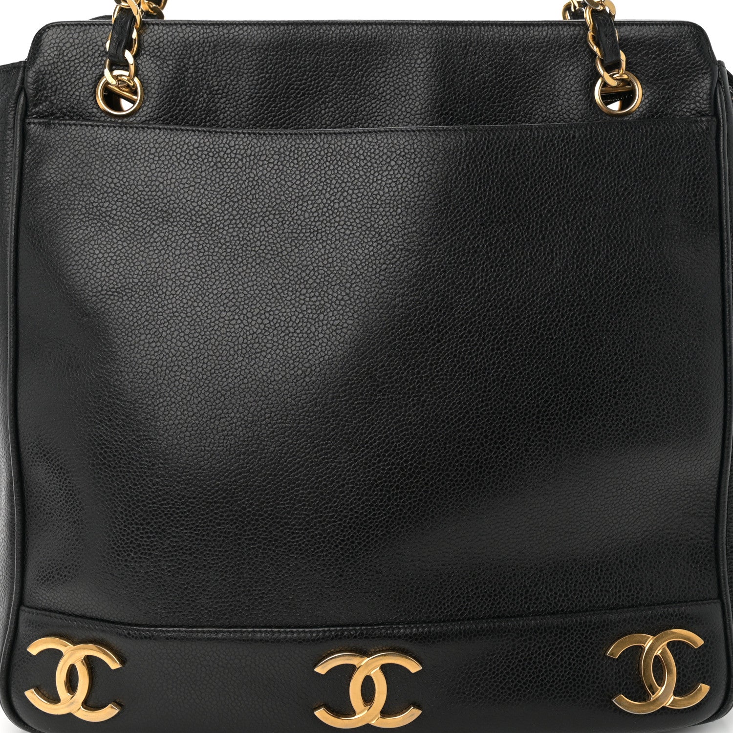 Caviar Triple CC Shoulder Bag Black