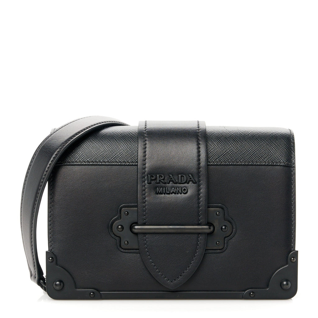 City Calfskin Saffiano Cahier Bag Black