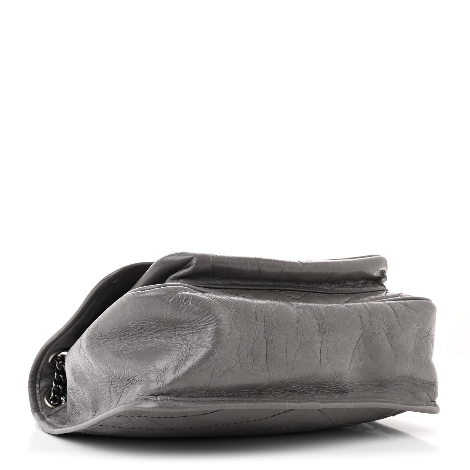 Crinkled Calfskin Matelasse Monogram Medium Niki Chain Satchel Fog
