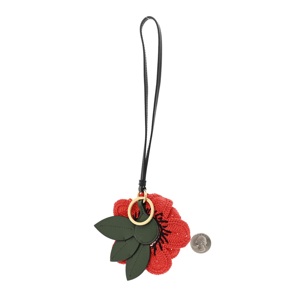 Soft Calf Crochet Trick Bag Charm Rosso
