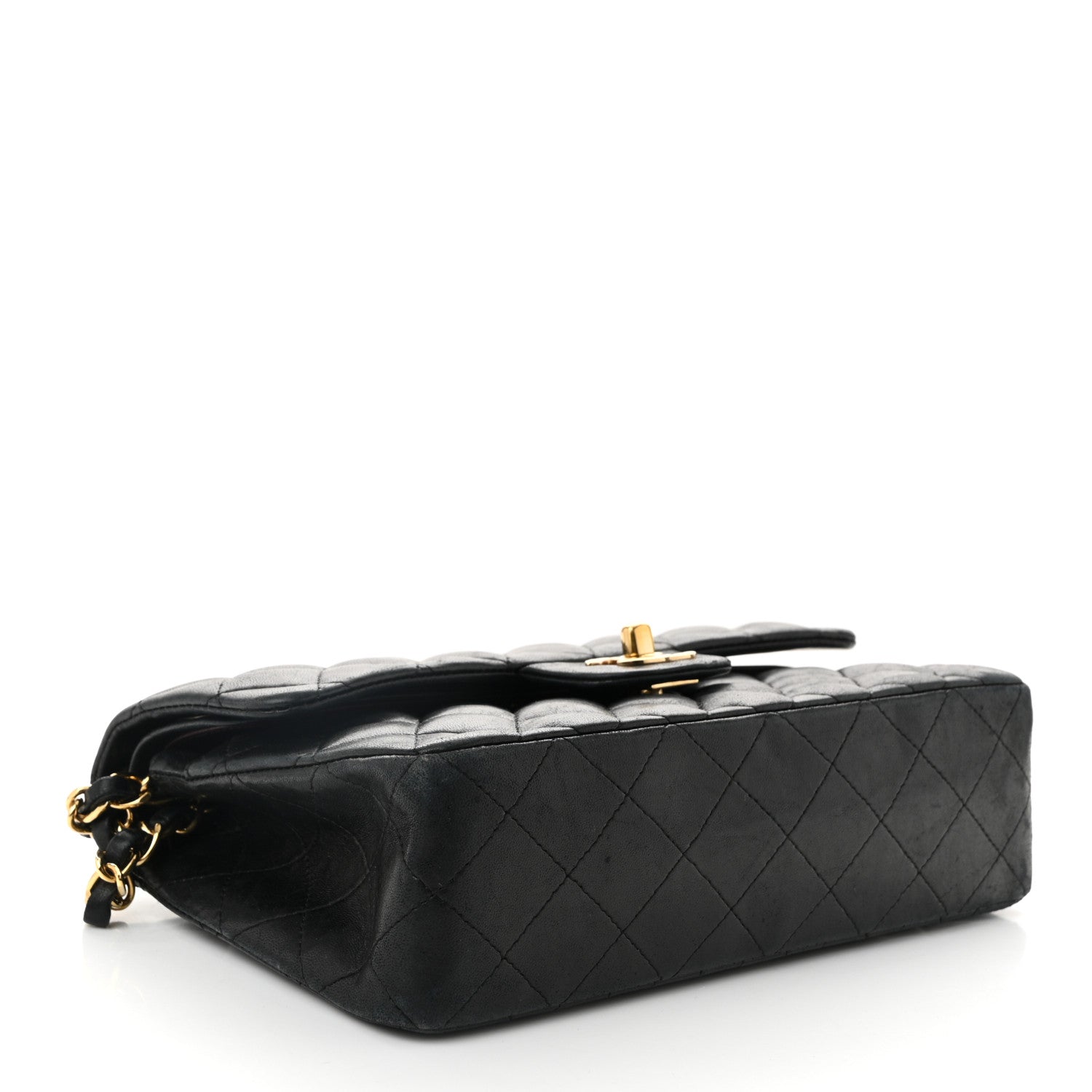 Lambskin Quilted Small Double Flap Black