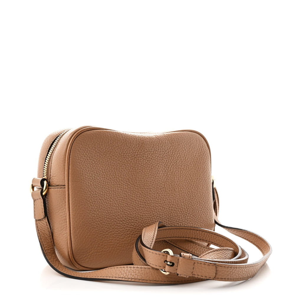 Pebbled Calfskin Small Soho Disco Bag Camelia