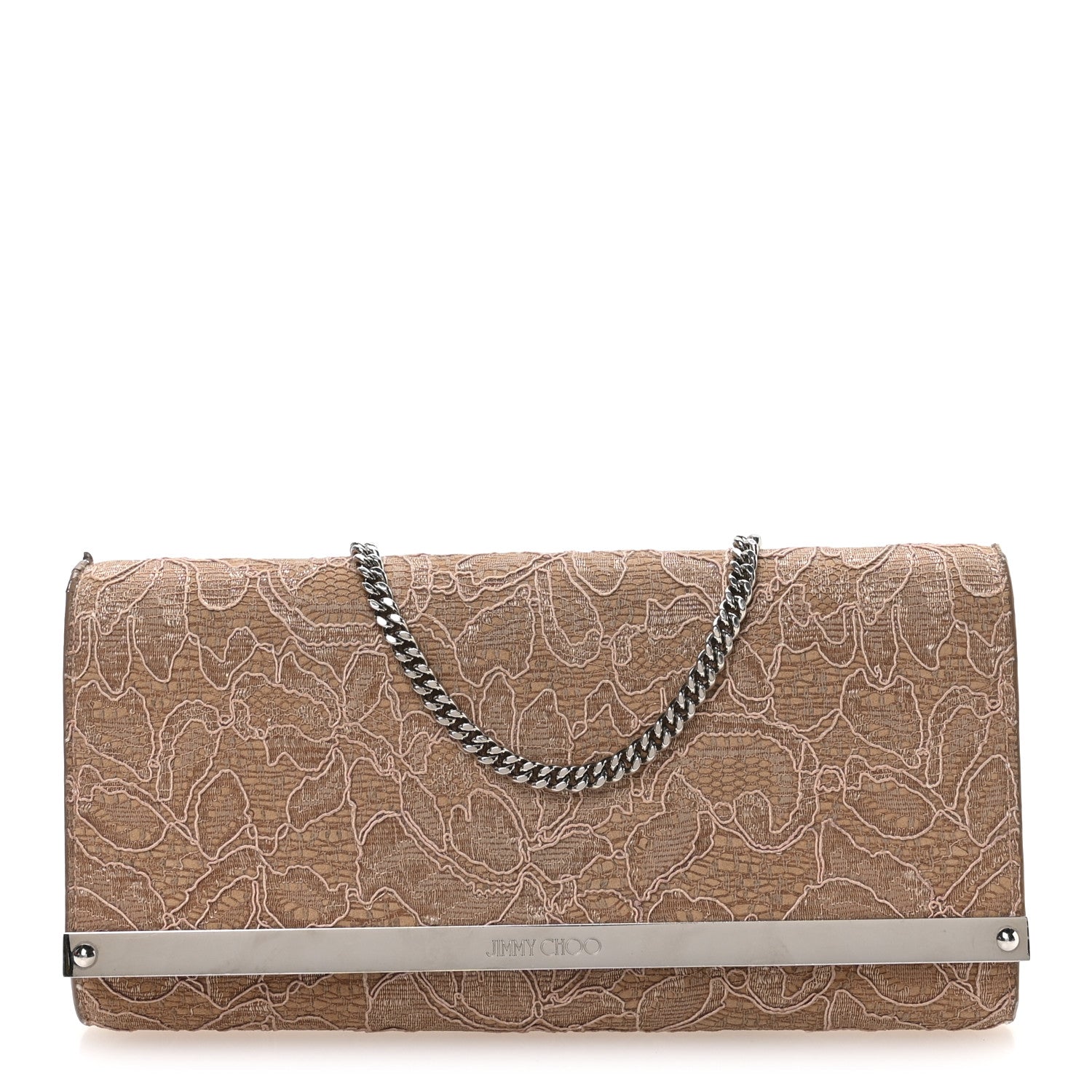 Lace Milla Wallet on Chain Powder Pink