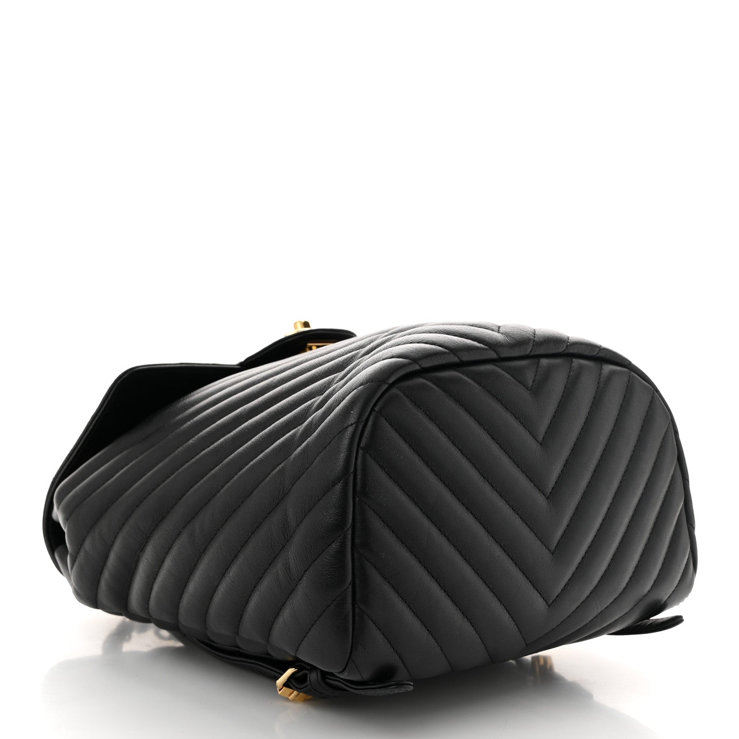 Calfskin Chevron Quilted Small Urban Spirit Backpack Black