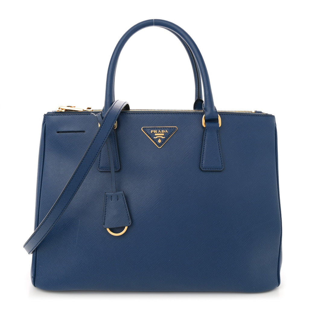 Saffiano Medium Galleria Double Zip Tote Bluette