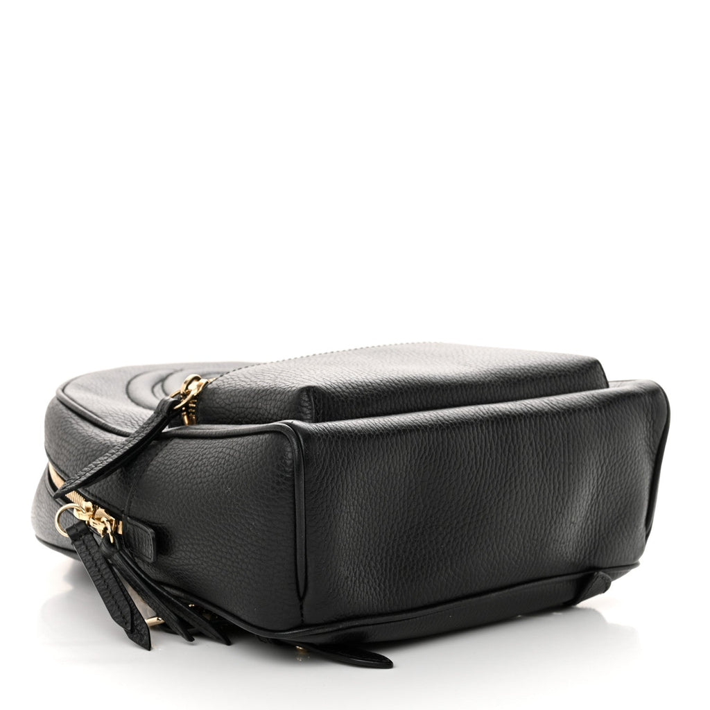 Pebbled Calfskin Soho Chain Backpack Black
