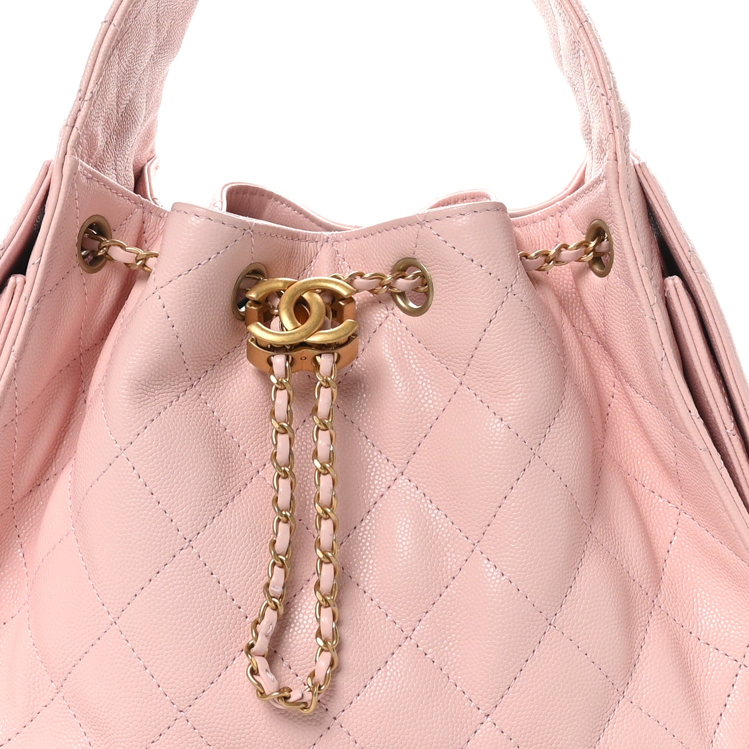 Caviar Quilted Small Chanel 25 Handbag Light Pink