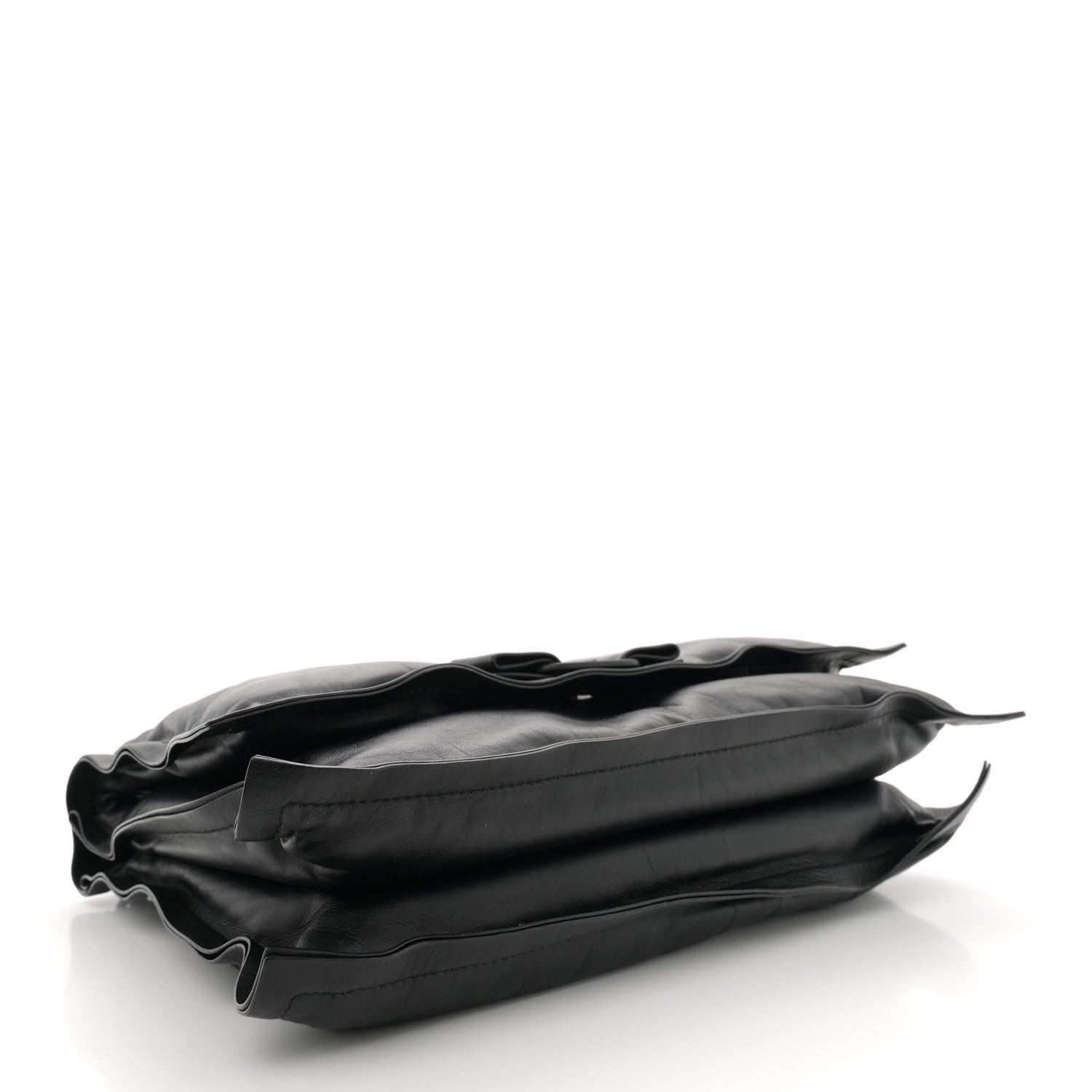 Calfskin Medium Viva Bow Shoulder Bag Black