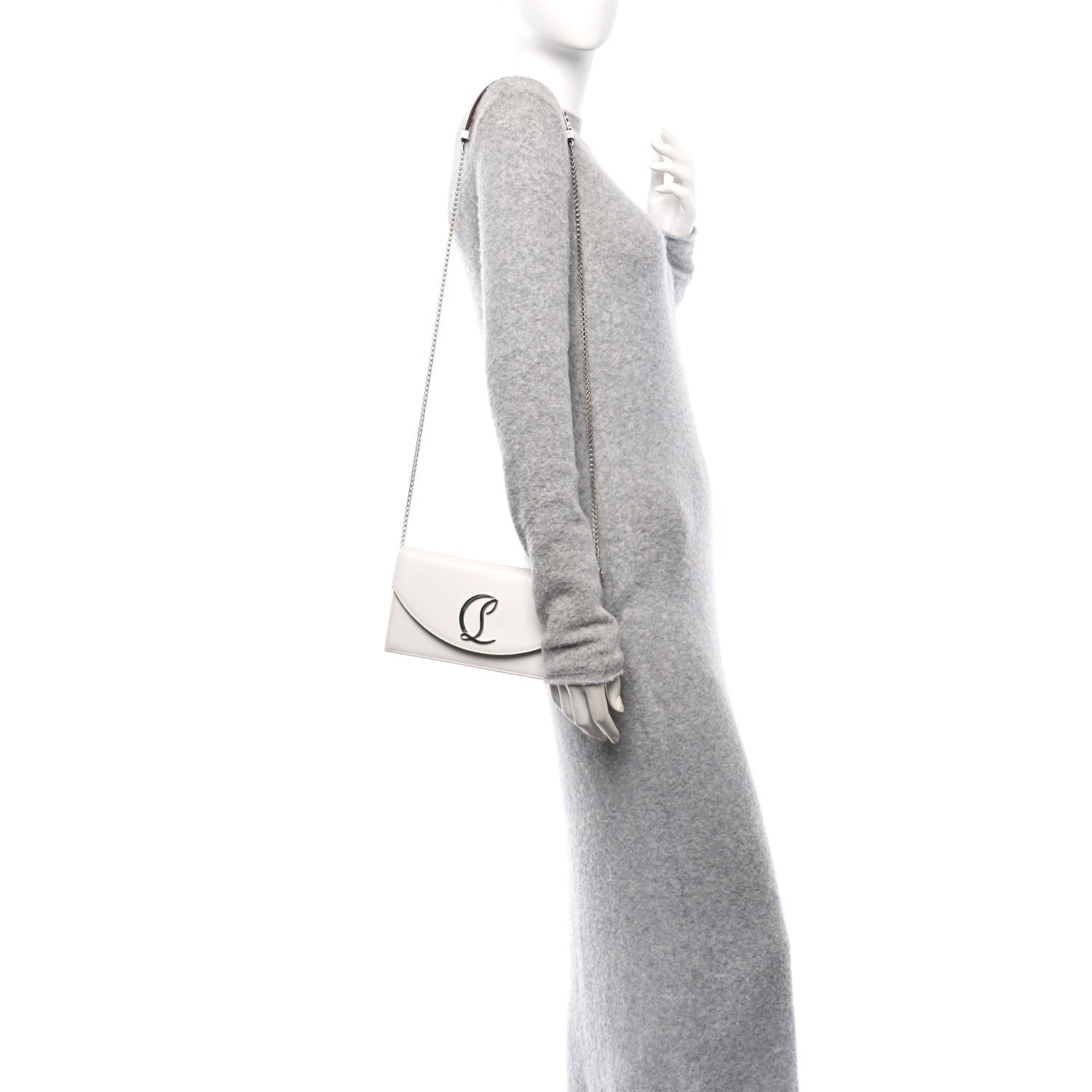 Calfskin Loubi54 Crossbody Clutch White