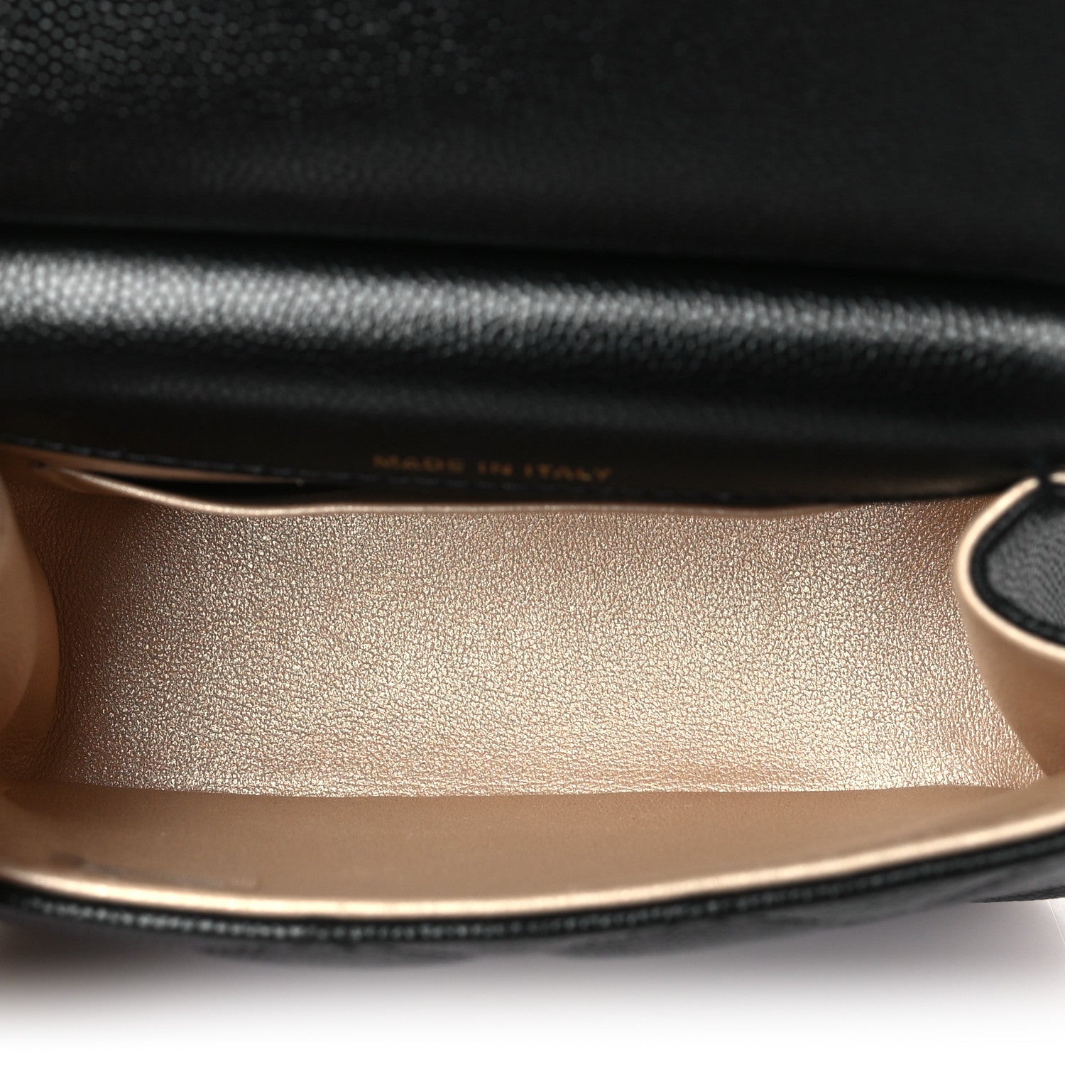 Caviar Quilted  Mini Flap Clutch With Chain Black