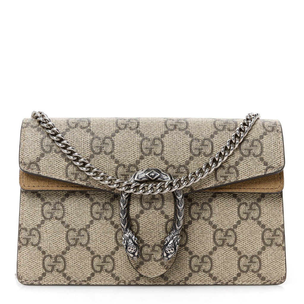 GG Supreme Monogram Super Mini Dionysus Shoulder Bag Taupe